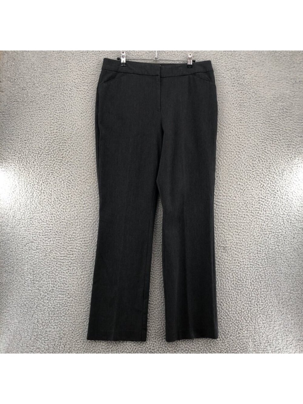 Chicos Pants Womens 1 US 8 Short Gray Stretch Straight High Rise Trousers Pocket